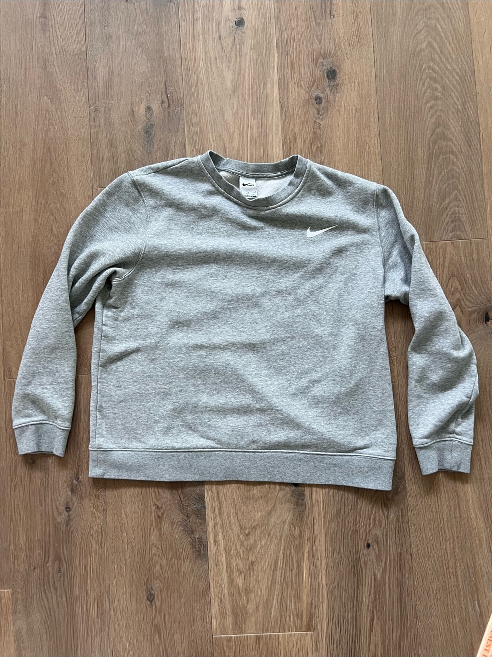 Nike Strength Gray Fleece Crewneck Sweatshirt Large Training Gym Pullover